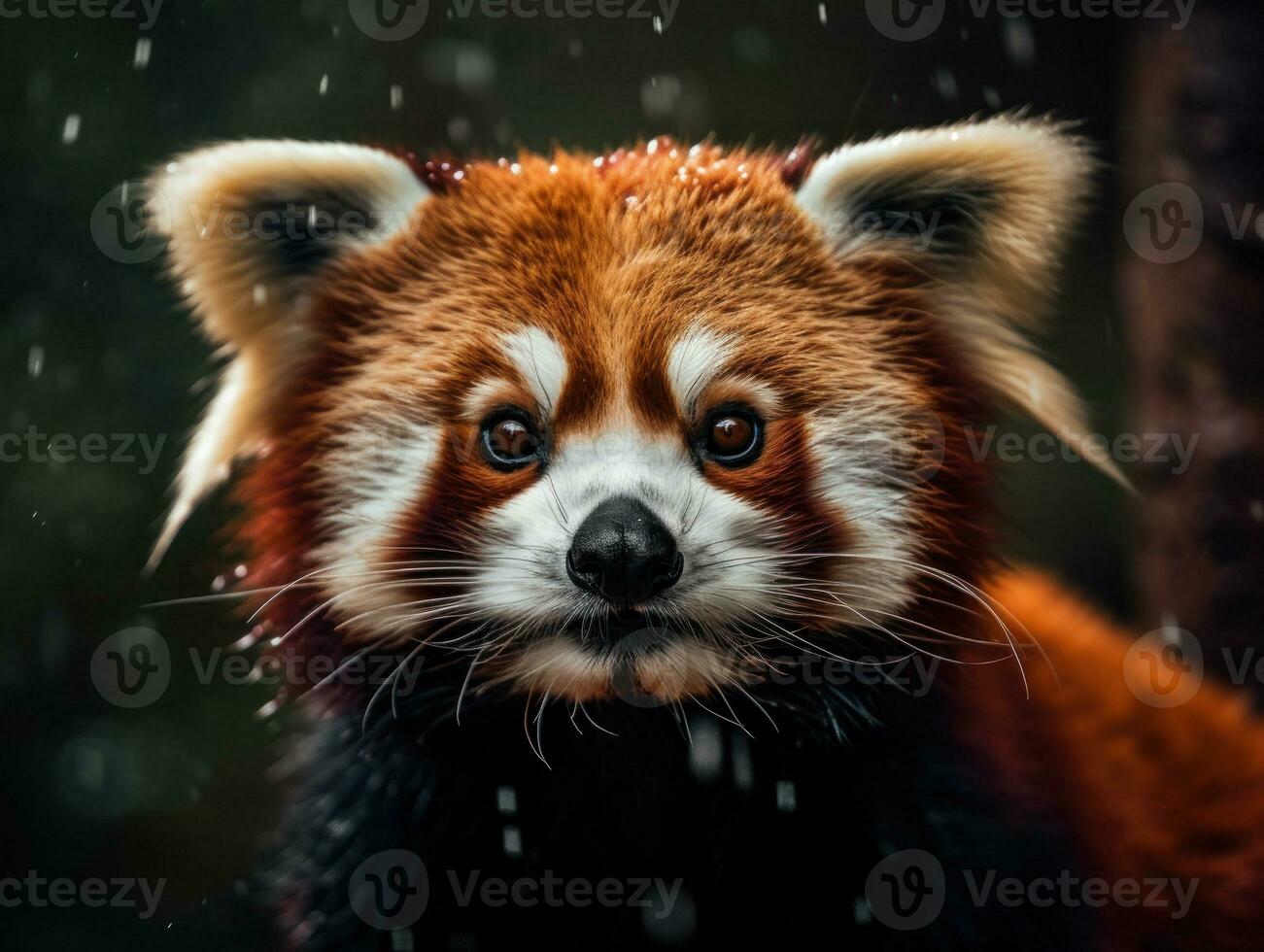 Red panda portrait created with Generative AI technology photo