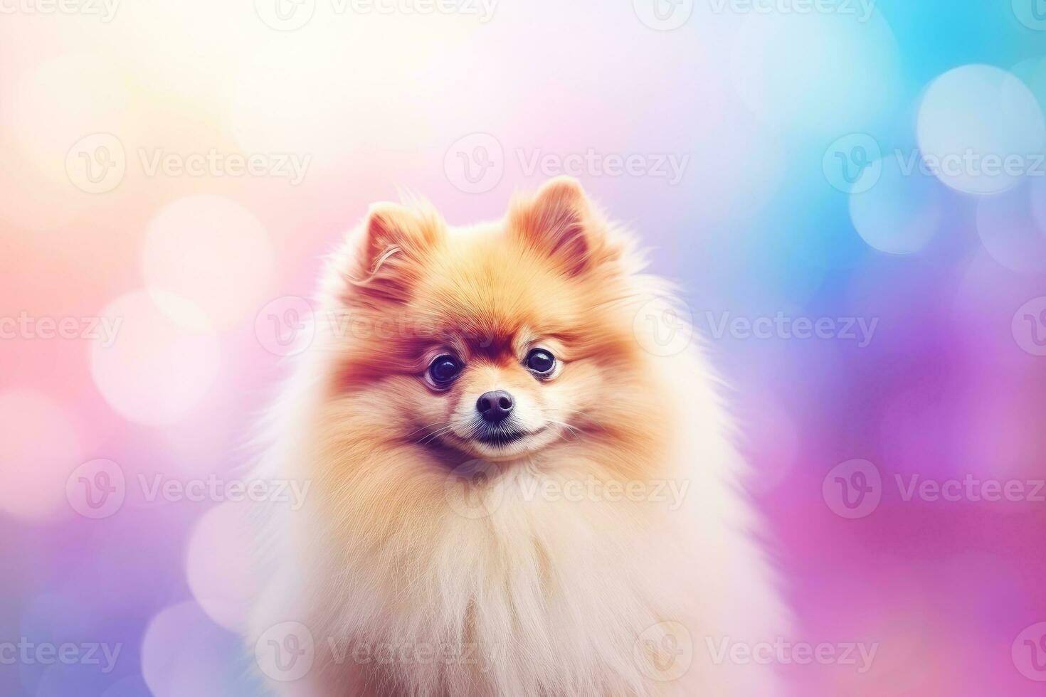 Close-up of cute dog with beautiful bokeh background, Generative AI illustration photo