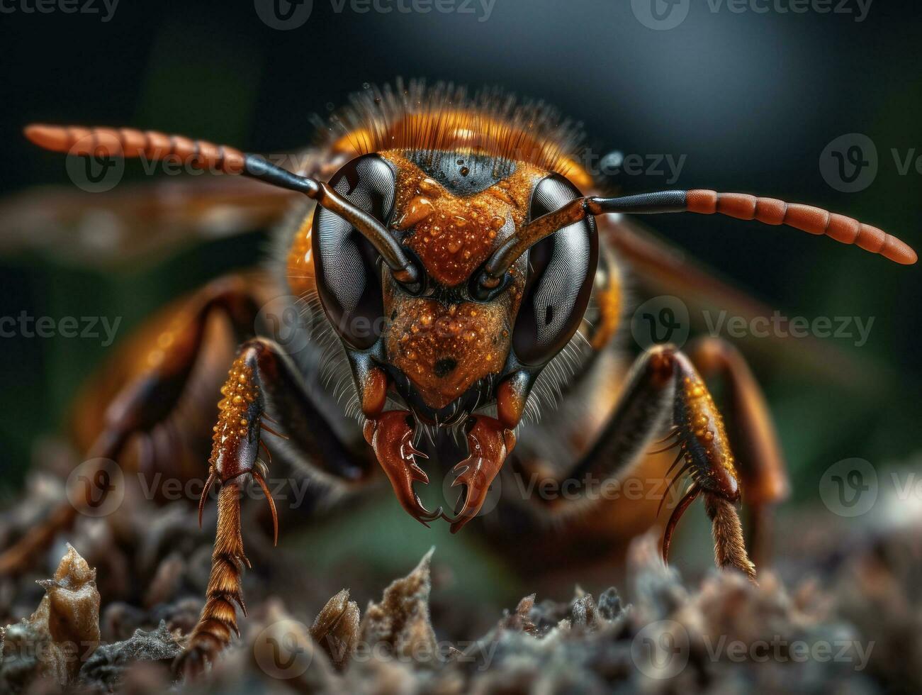 Hornet portrait created with Generative AI technology photo