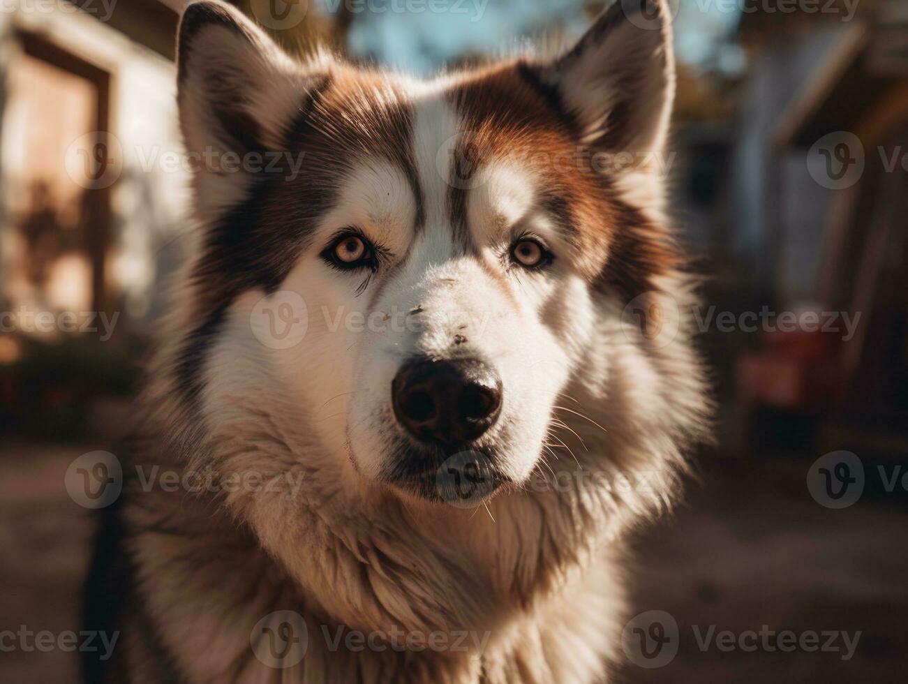 Alaskan Malamute dog created with Generative AI technology photo