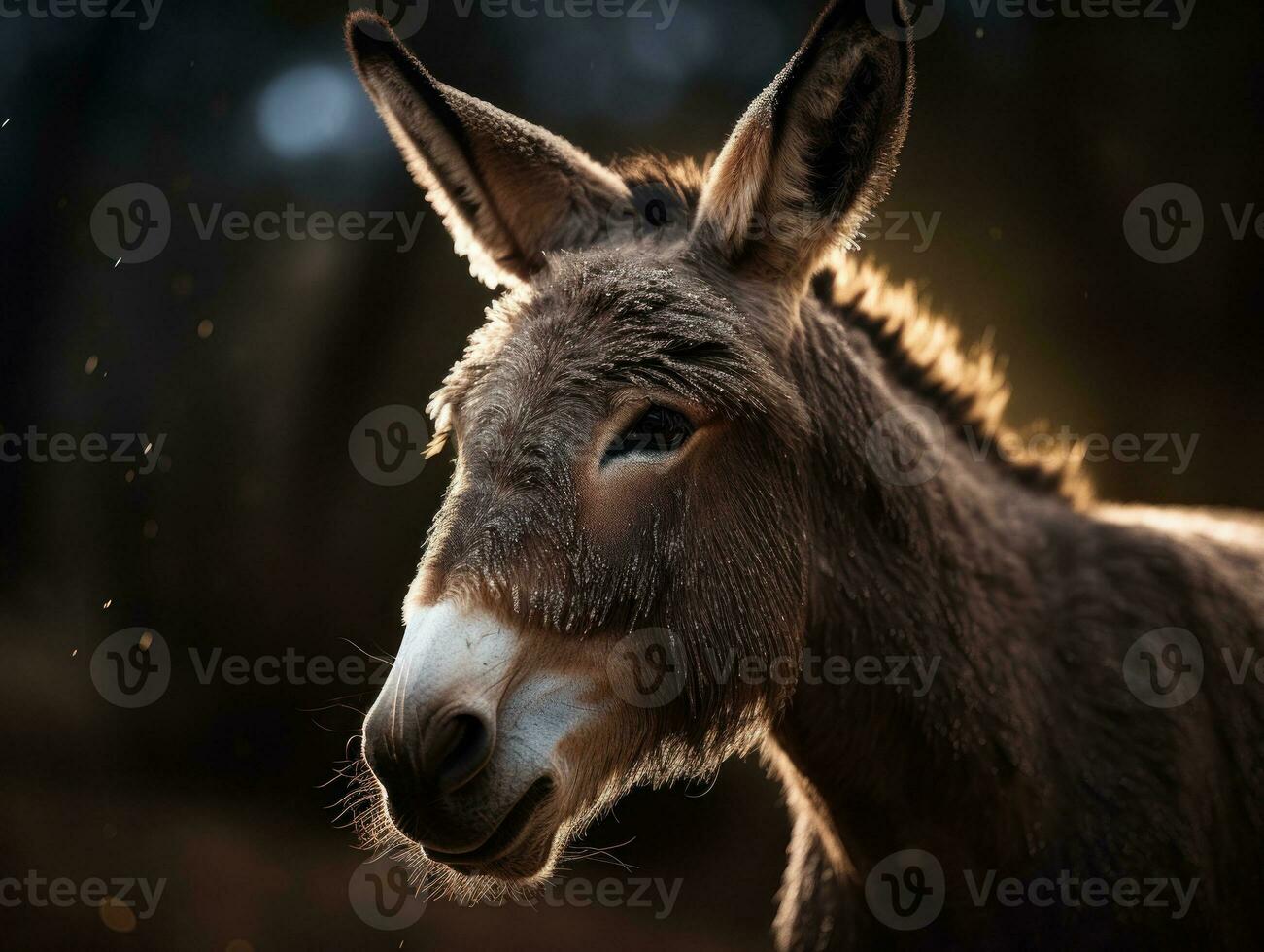 Mule portrait created with Generative AI technology photo