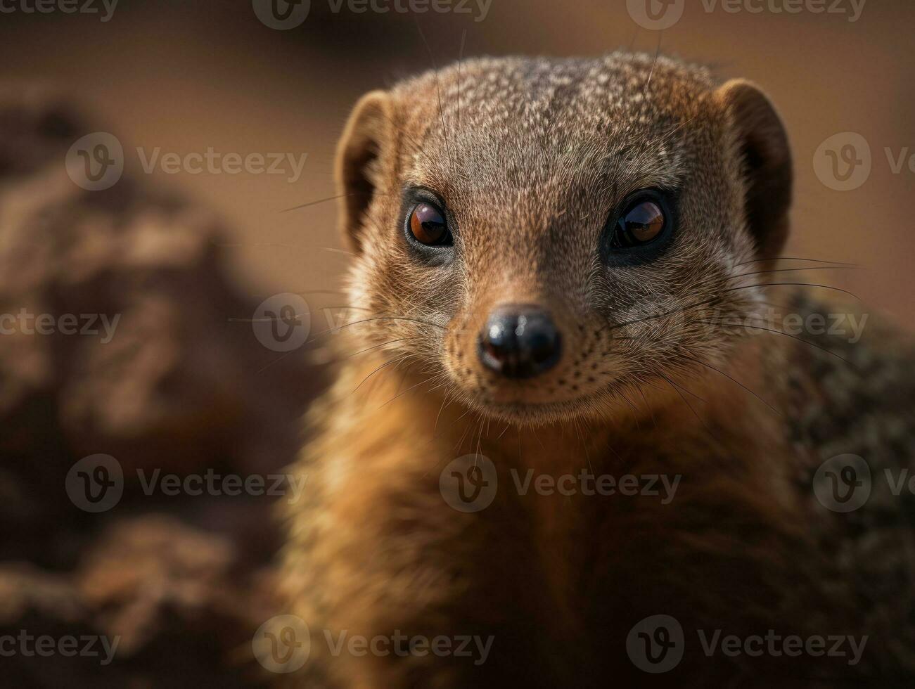 Mongoose portrait created with Generative AI technology photo