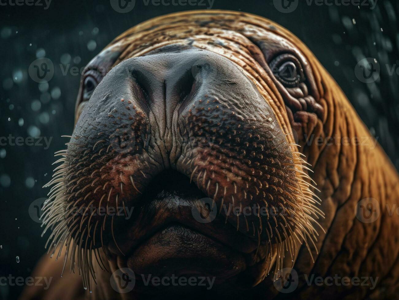 Walrus portrait created with Generative AI technology photo