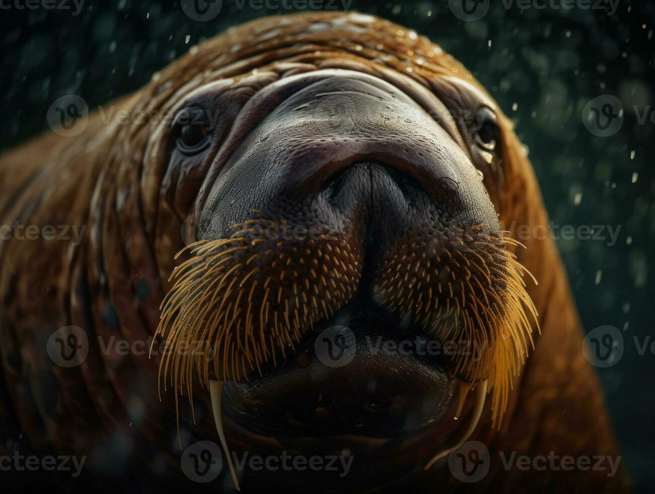 Walrus portrait created with Generative AI technology photo