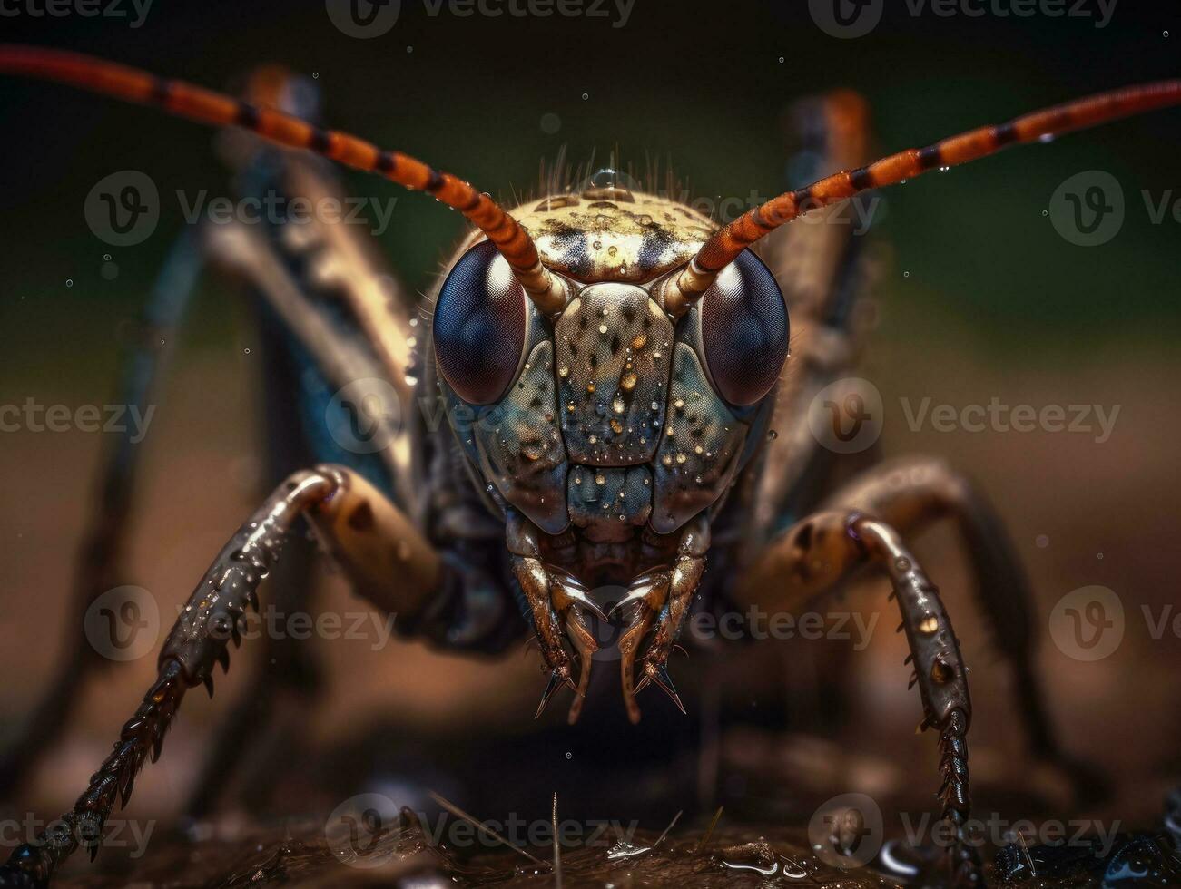 Locust portrait created with Generative AI technology photo