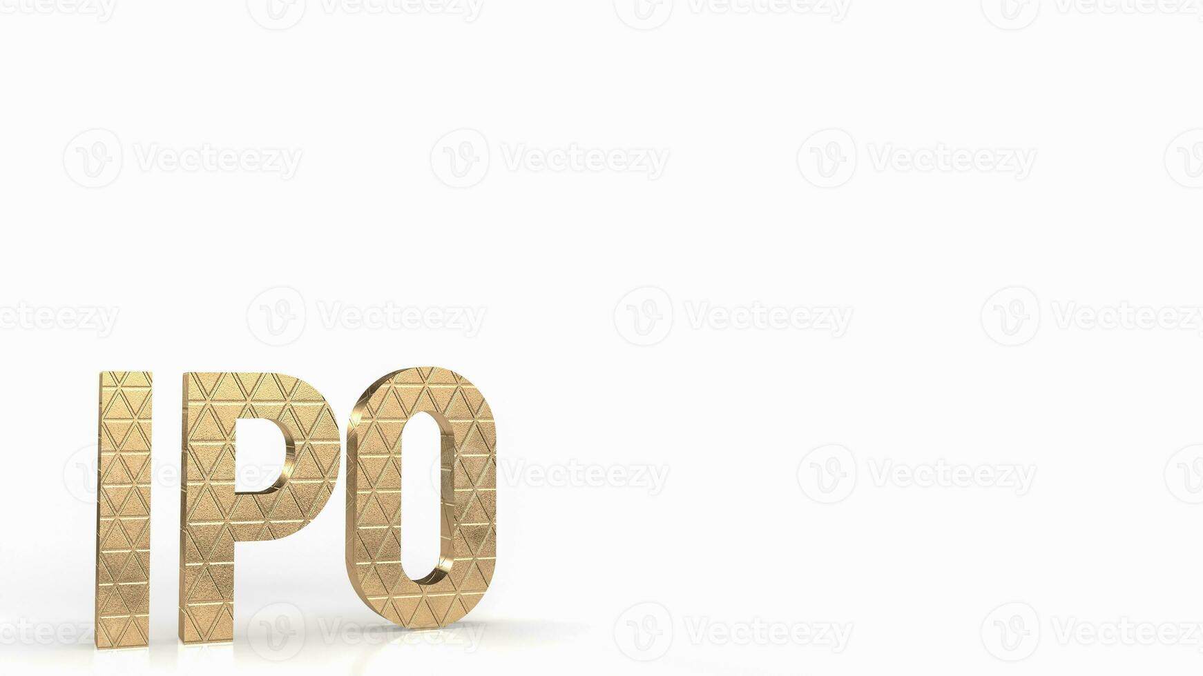 The gold ipo on white background for Business concept 3d rendering photo