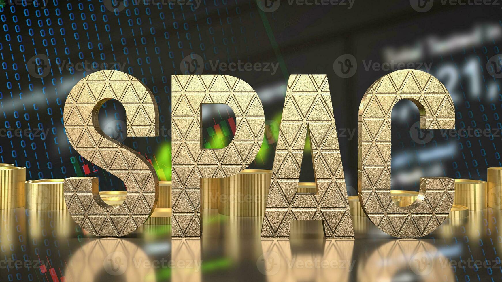 The gold spac on chart for business concept 3d rendering photo