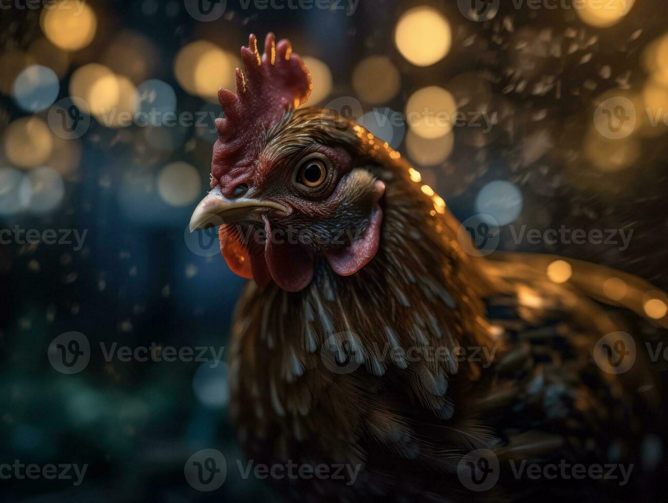 Chicken bird portrait created with Generative AI technology photo