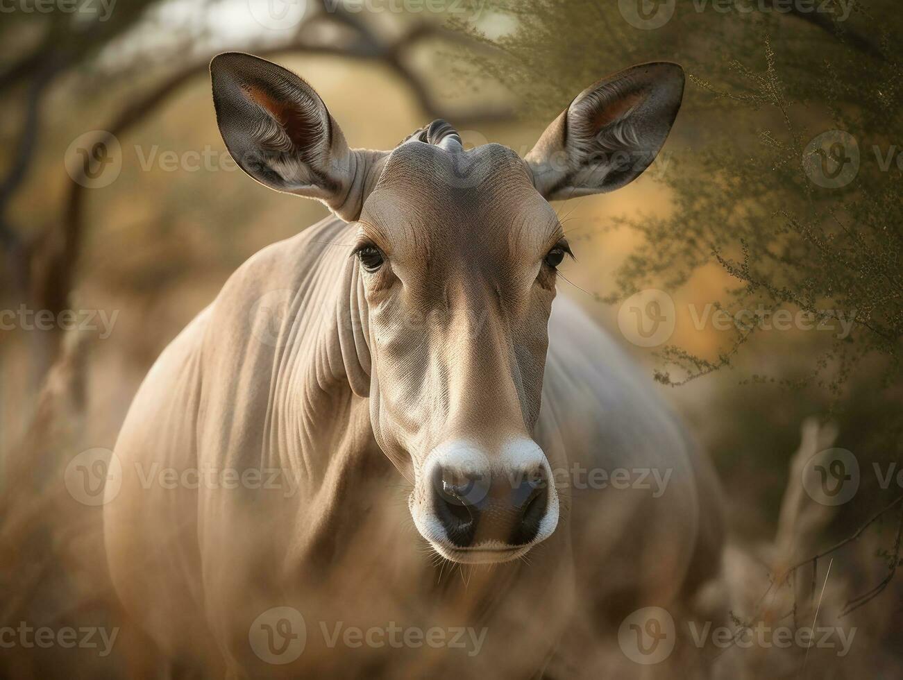 Eland portrait created with Generative AI technology photo