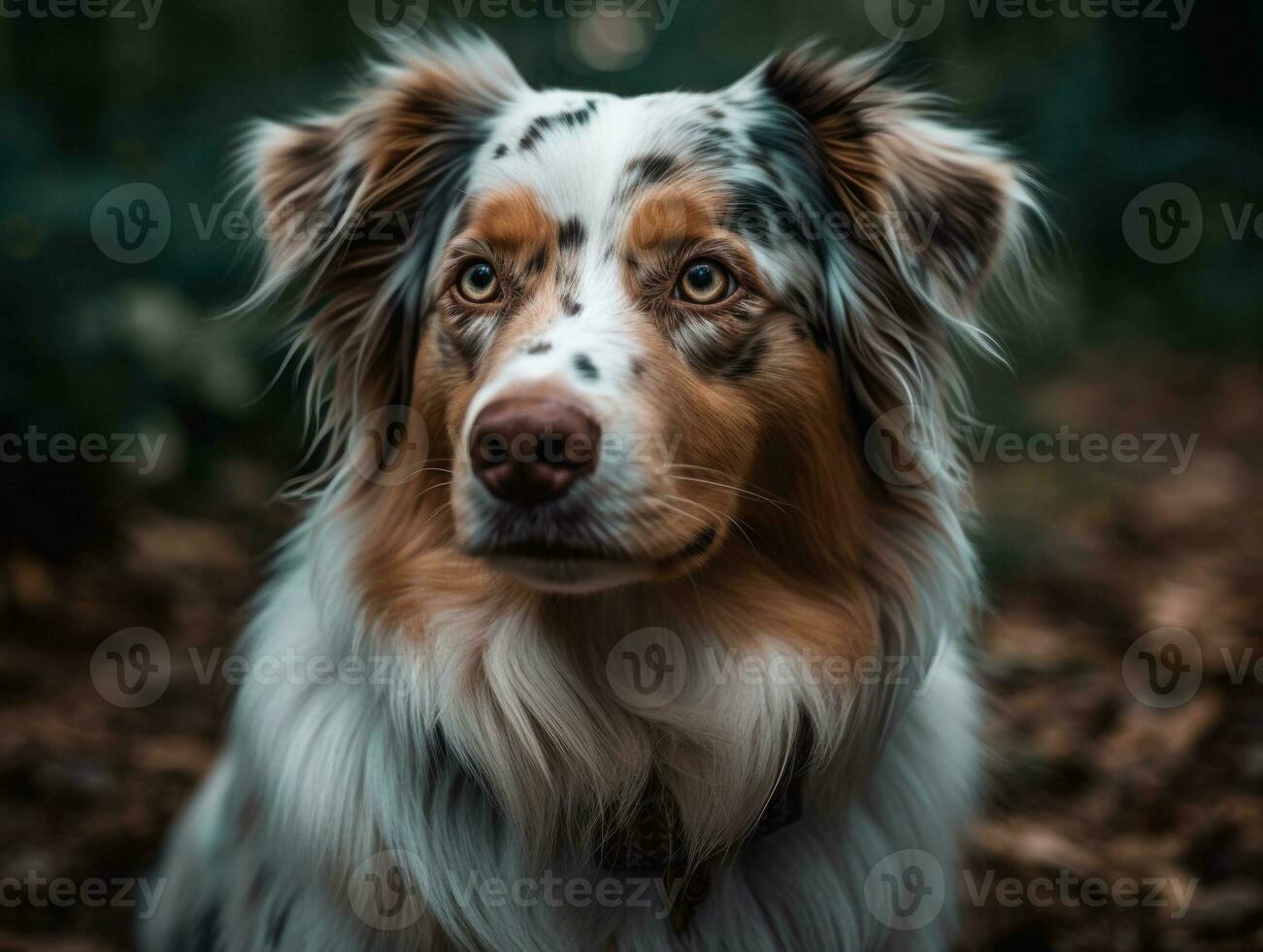 Australian Shepherd dog created with Generative AI technology photo