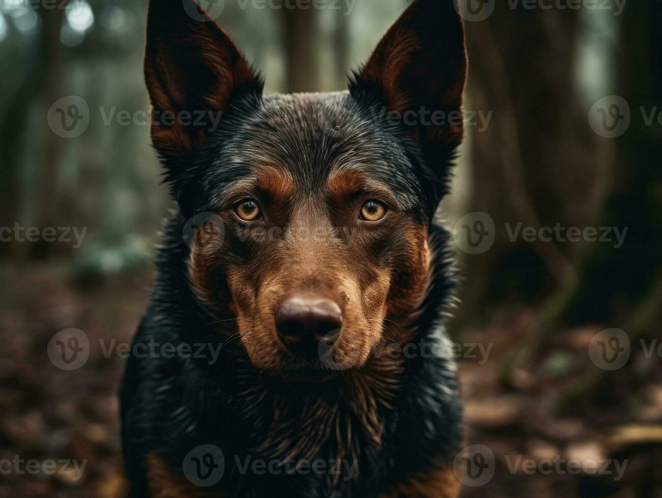 Australian Kelpie dog created with Generative AI technology photo