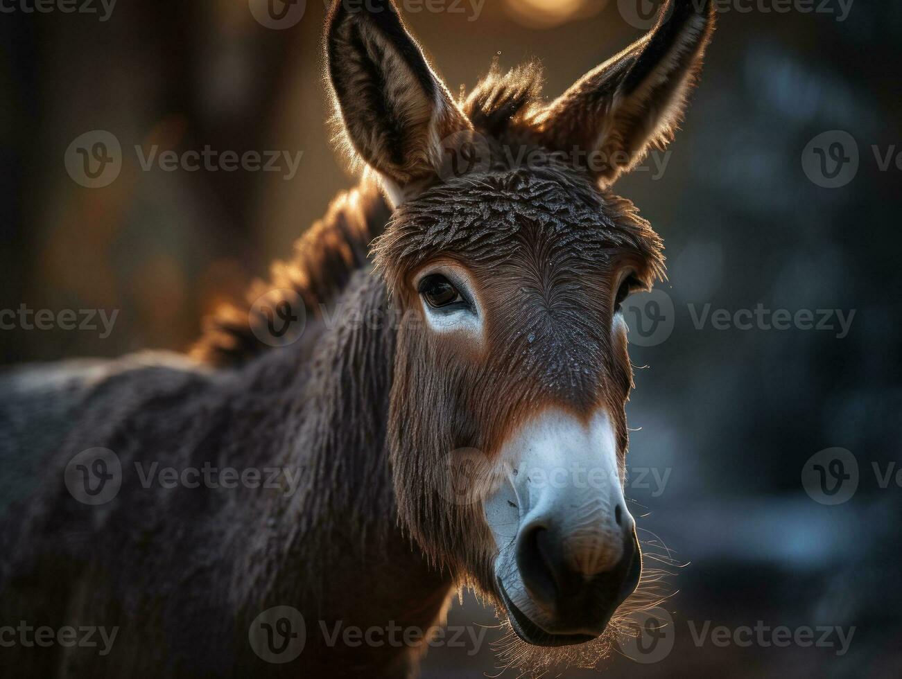Mule portrait created with Generative AI technology photo