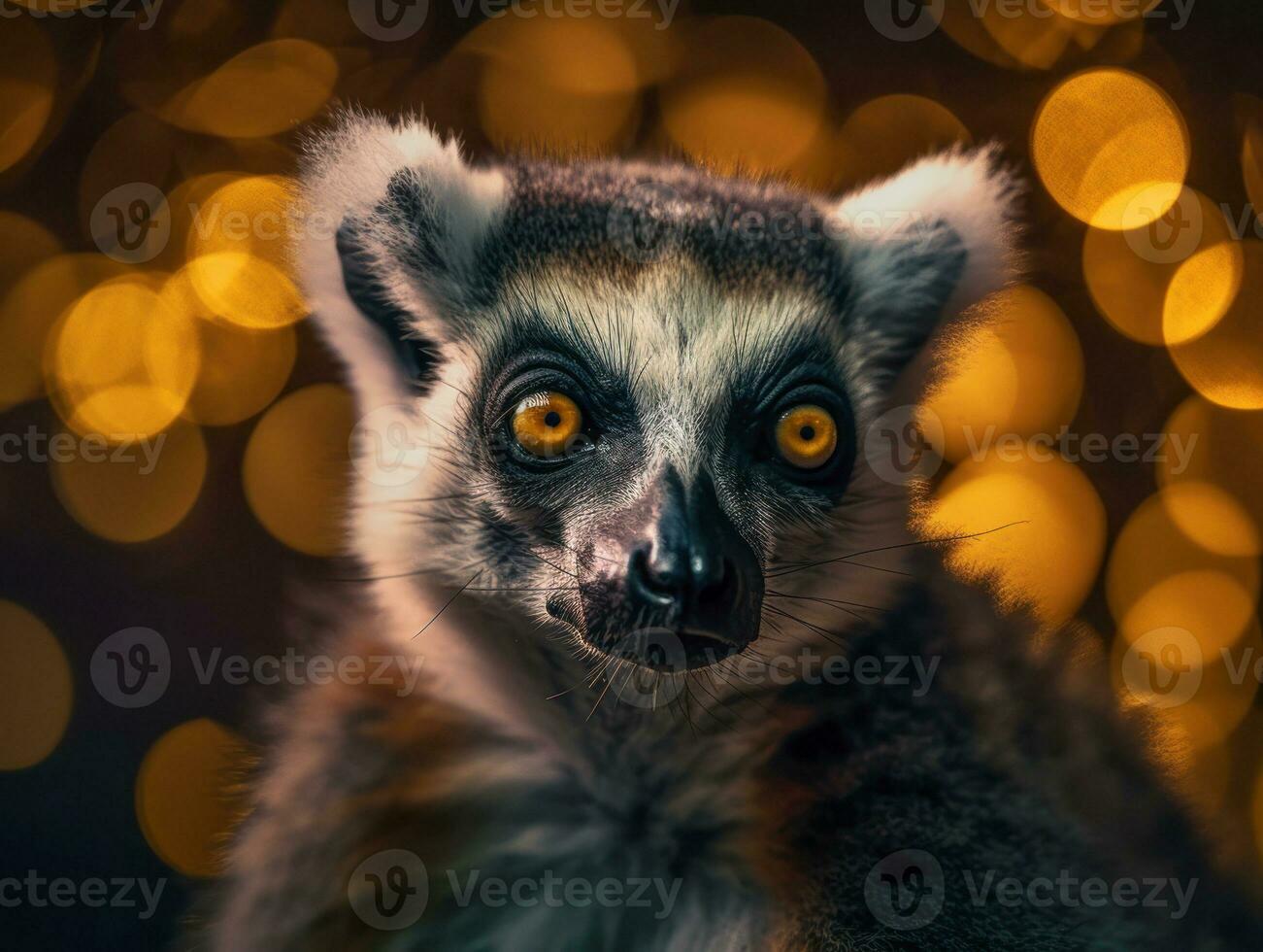 lémur mono retrato creado con generativo ai tecnología foto