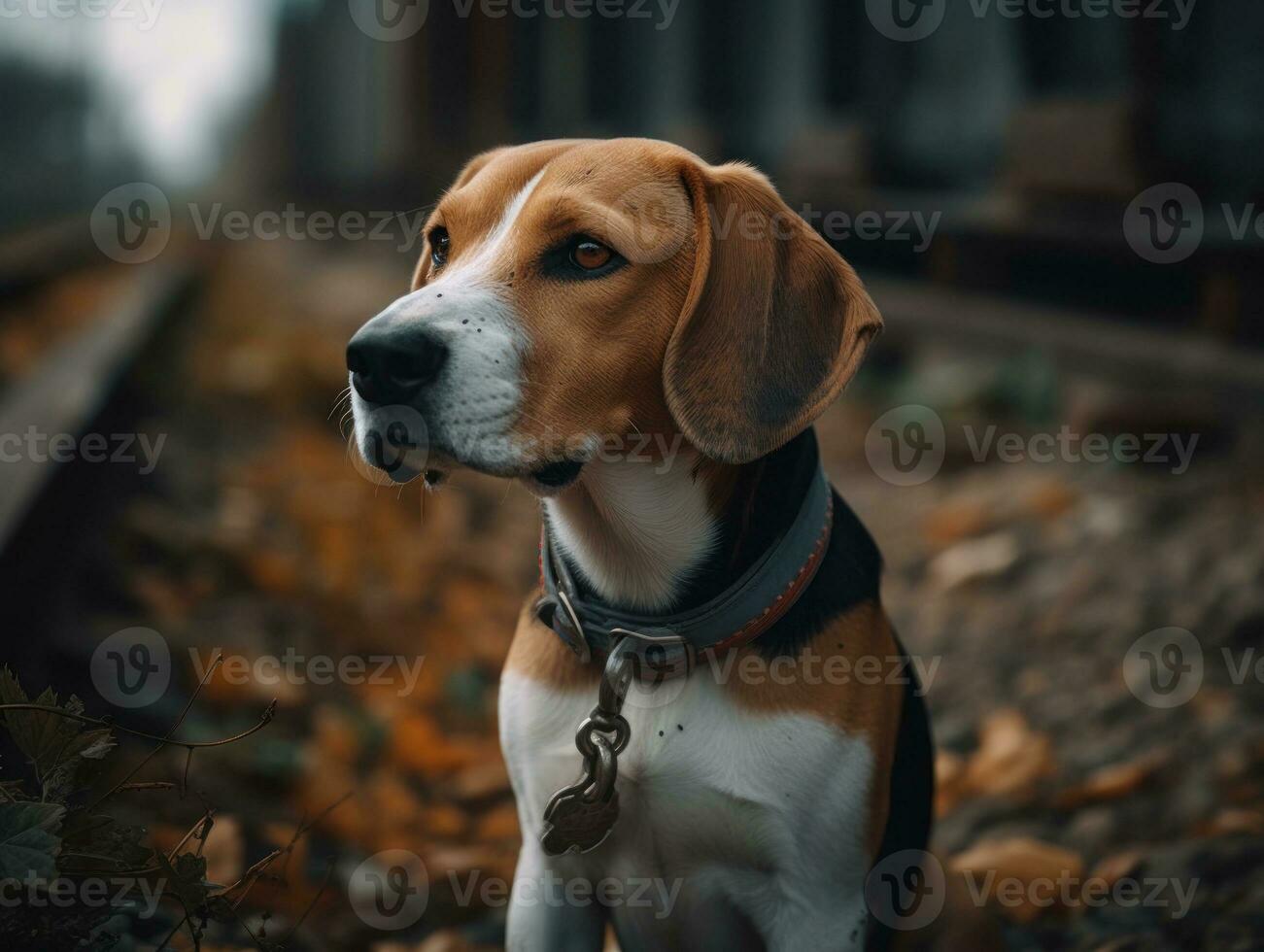 American Foxhound dog created with Generative AI technology photo