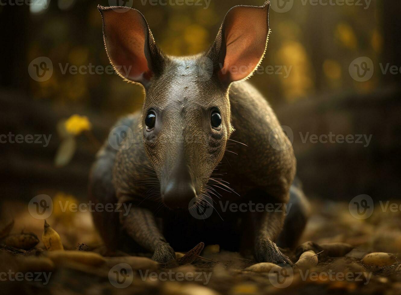 Aardvark portrait created with Generative AI technology photo