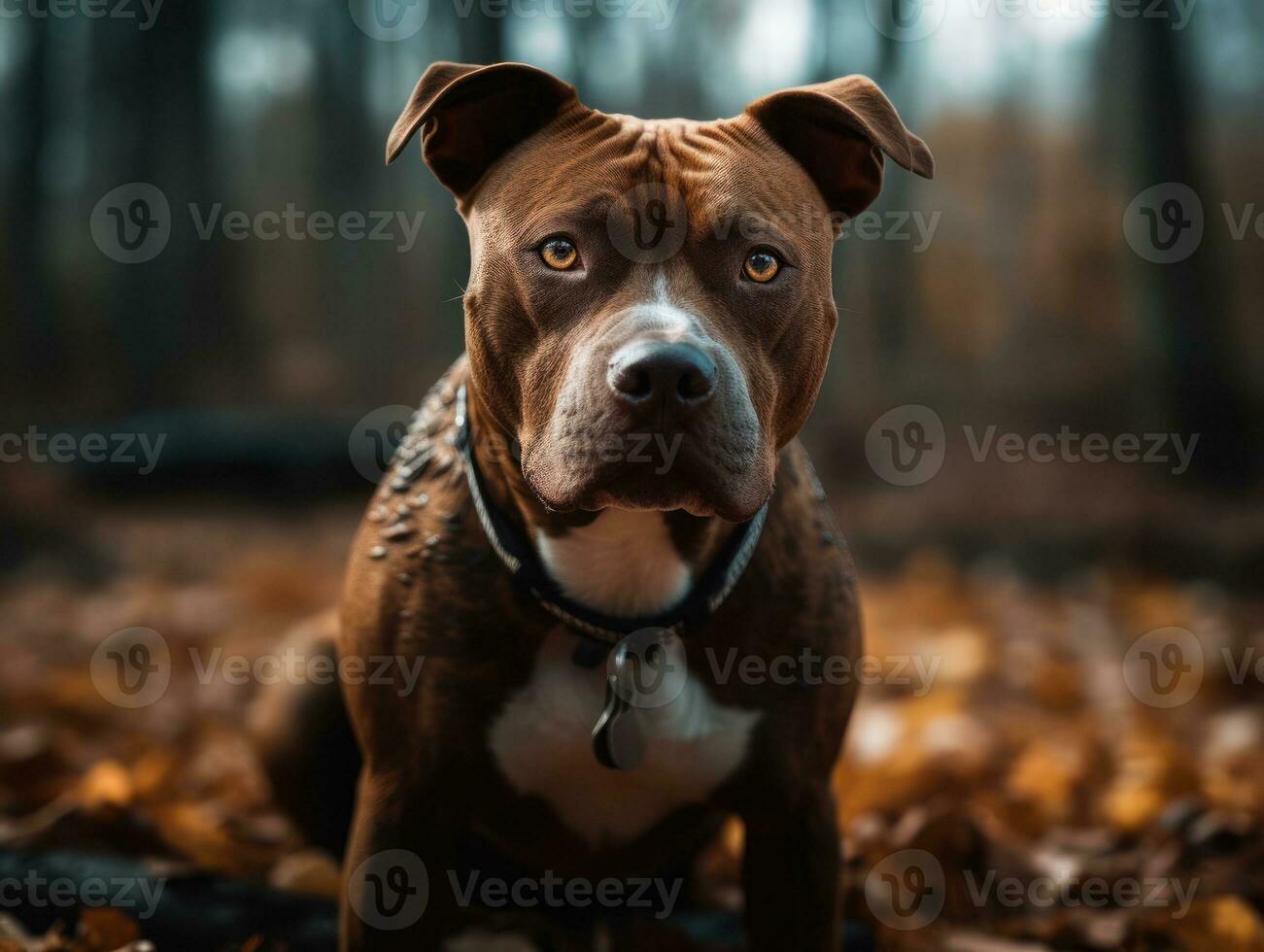 American Pit Bull Terrier dog created with Generative AI technology photo