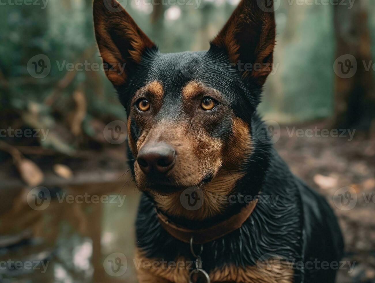 Australian Kelpie dog created with Generative AI technology photo
