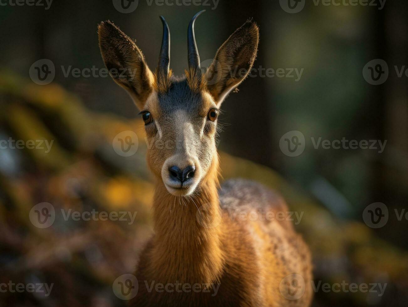 Chamois portrait created with Generative AI technology photo