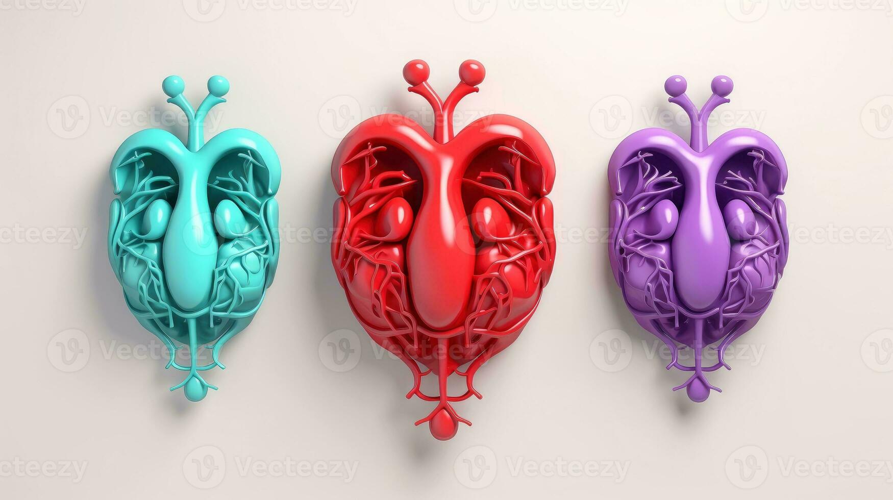 3D illustration mockup of the human organ system, Anatomy, Nervous, circulatory, digestive, excretory, urinary,and bone systems. Medical education concept, Generative AI illustration photo