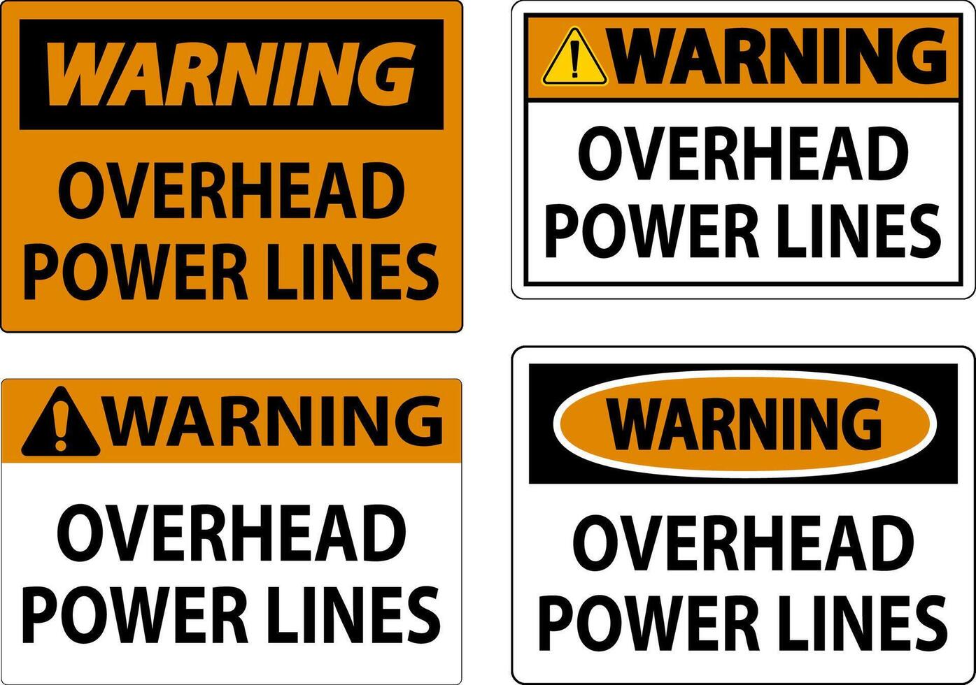 Warning Sign Overhead Power Lines vector