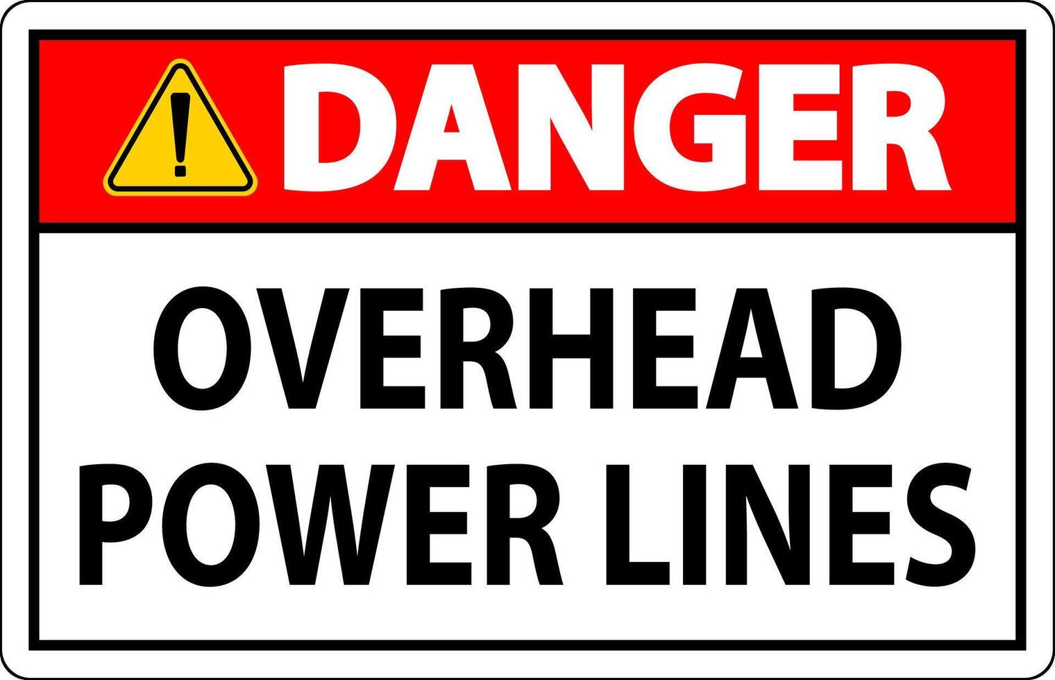 Danger Sign Overhead Power Lines vector