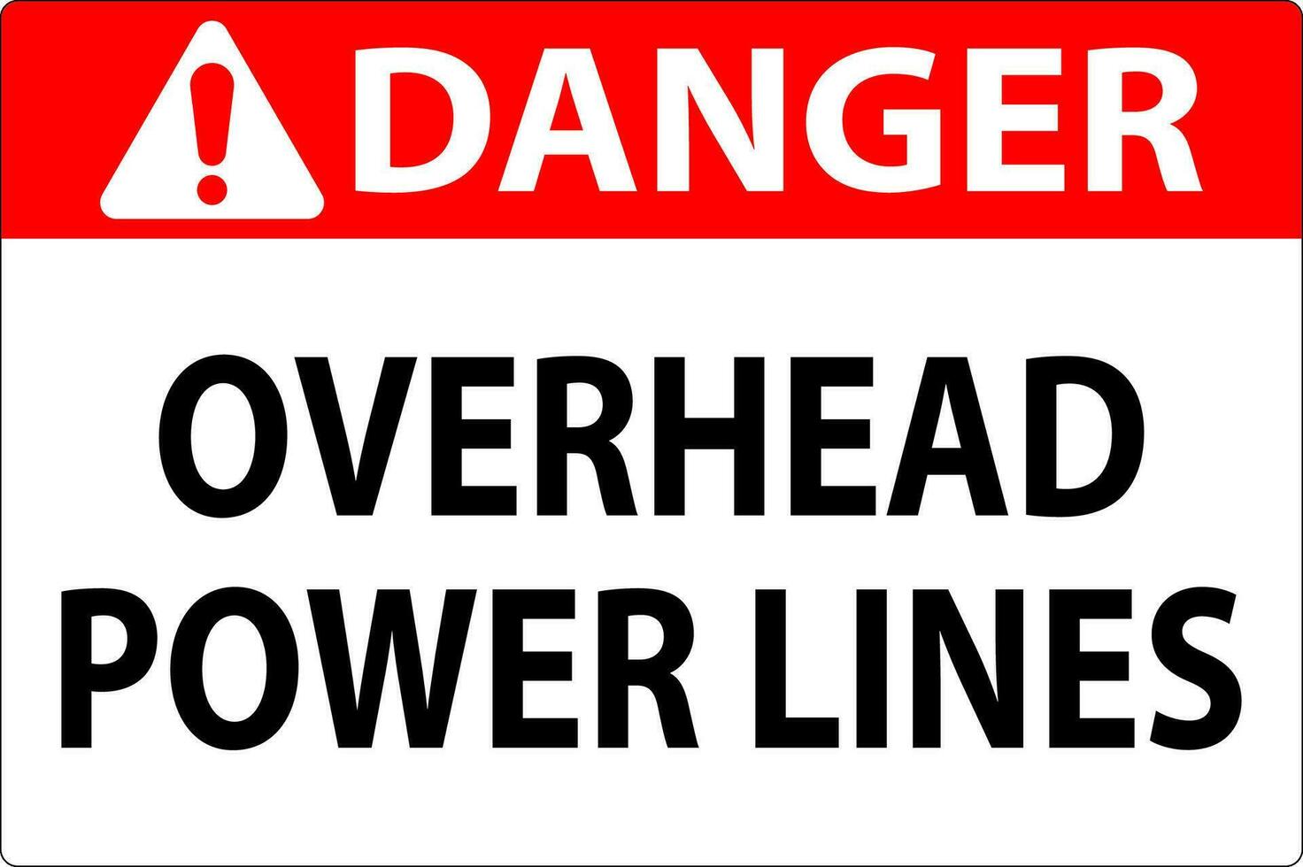 Danger Sign Overhead Power Lines vector