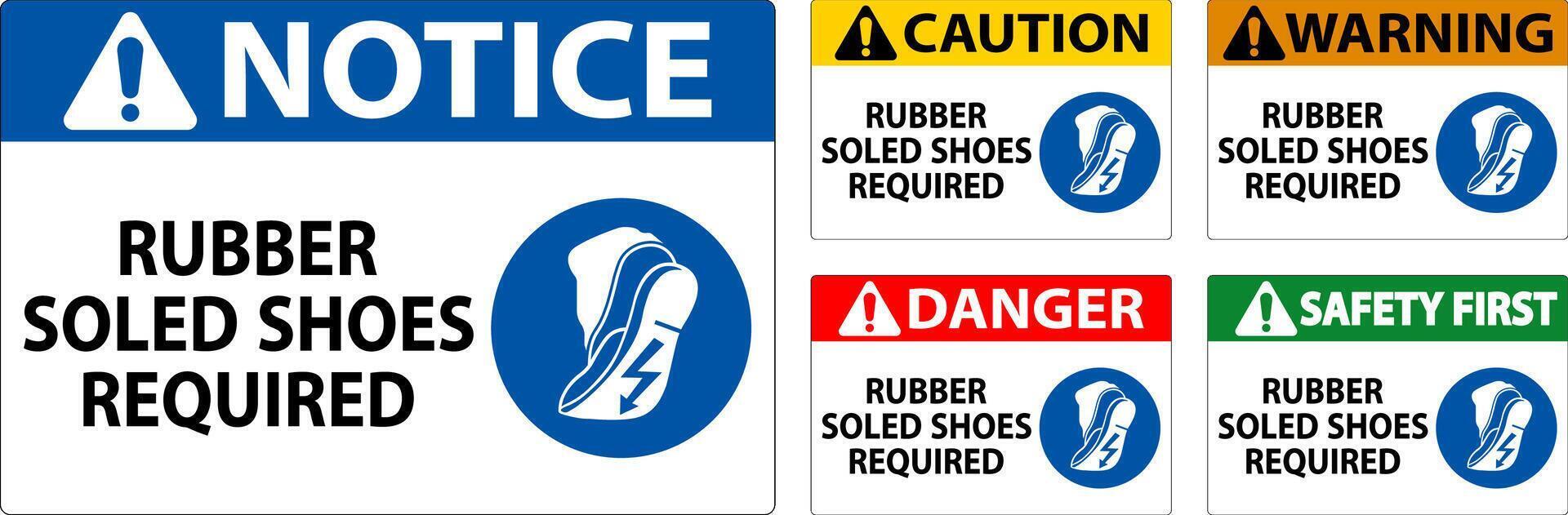 Notice Sign Rubber Soled Shoes Required vector