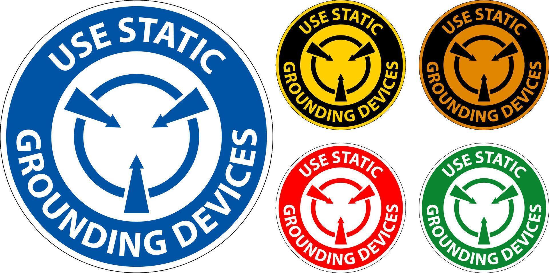 Warning Sign Use Static Grounding Devices vector