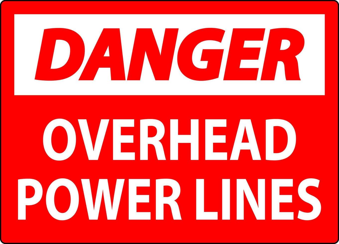 Danger Sign Overhead Power Lines vector