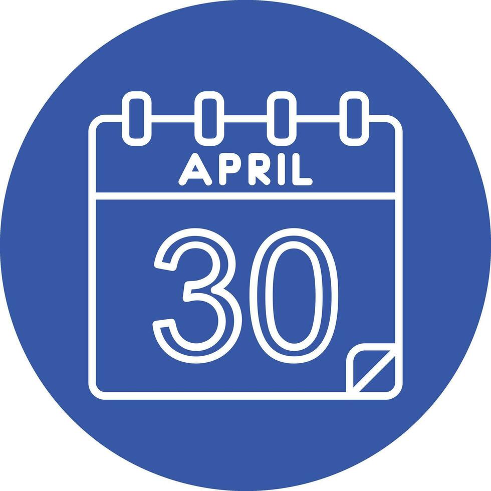 30 abril vector icono