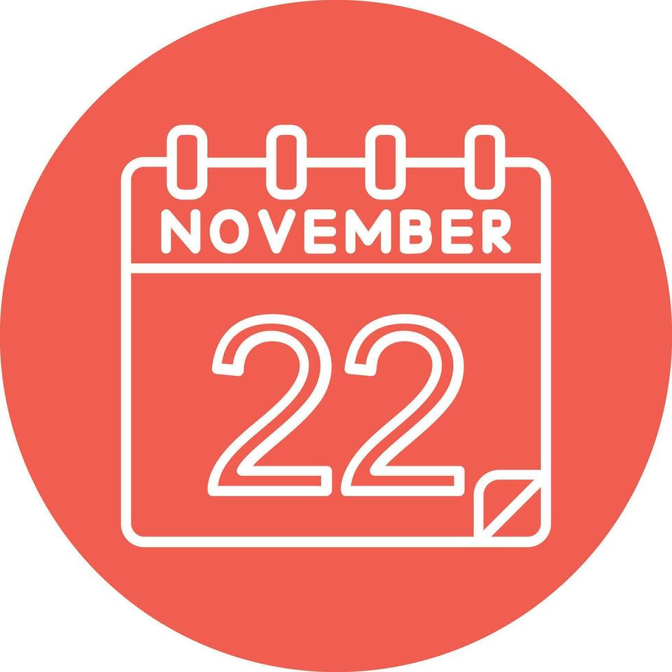 22 noviembre vector icono