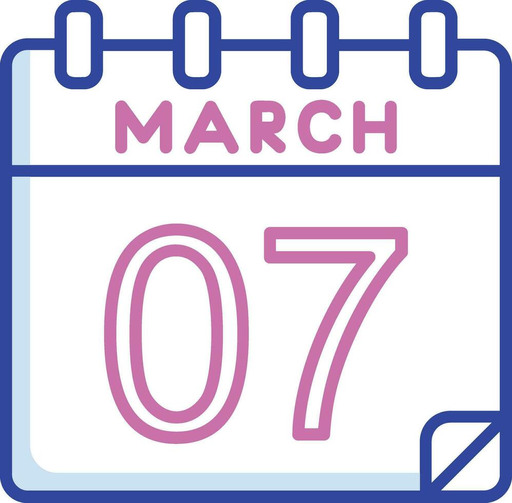 7 7 marzo vector icono