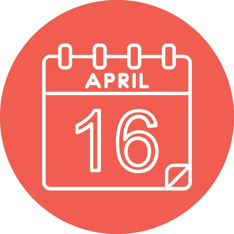 16 April Vector Icon