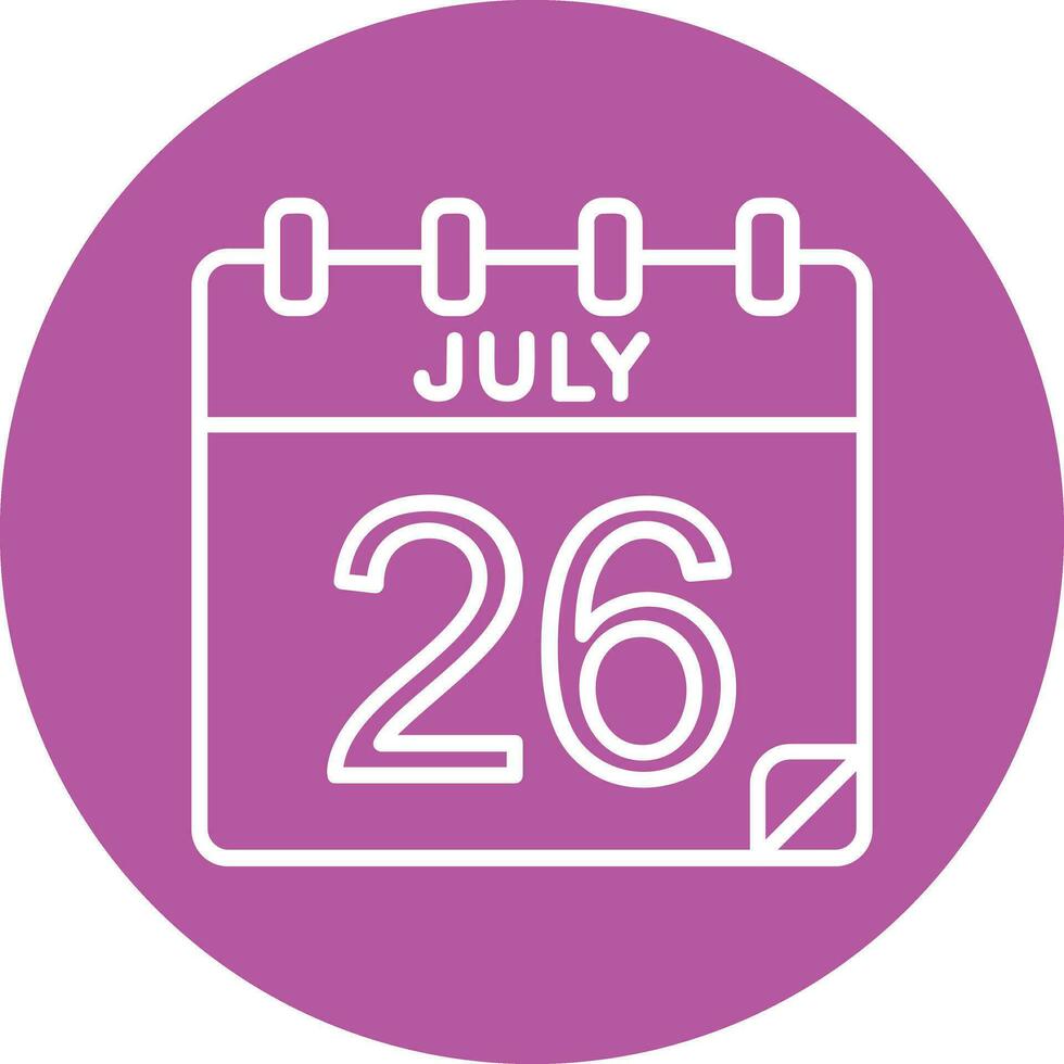 26 July Vector Icon