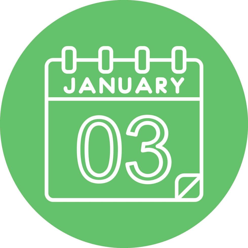 3 January Vector Icon