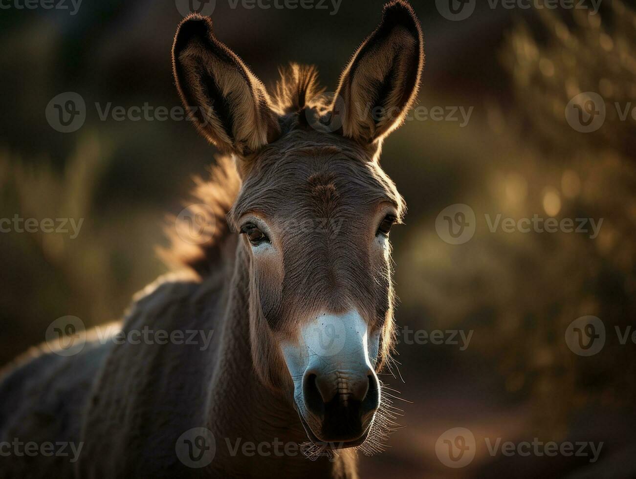 Mule portrait created with Generative AI technology photo