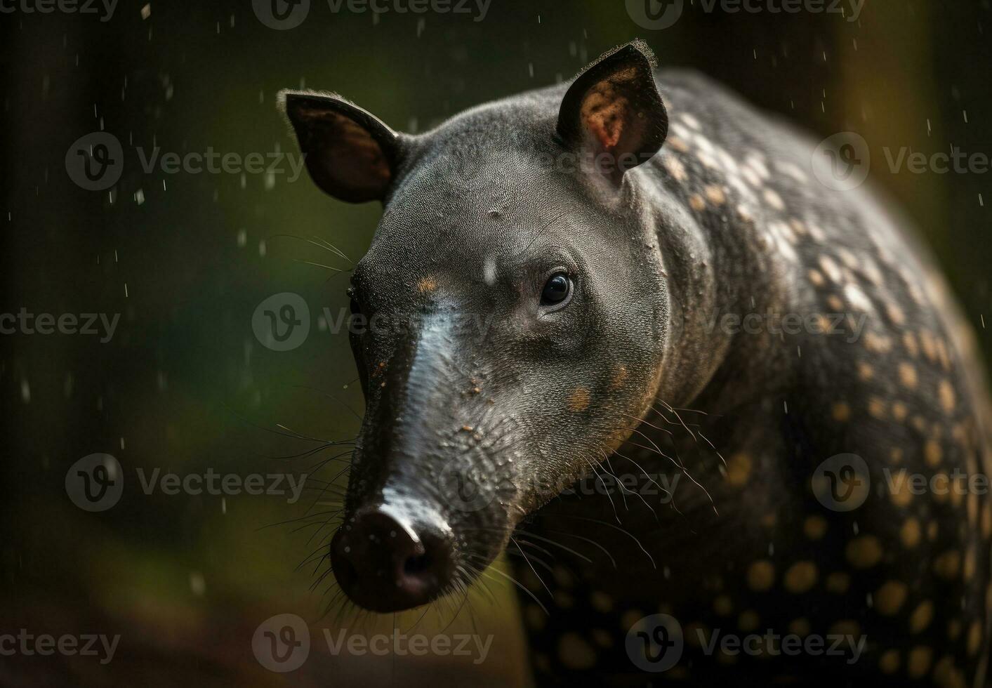 Tapir portrait created with Generative AI technology photo