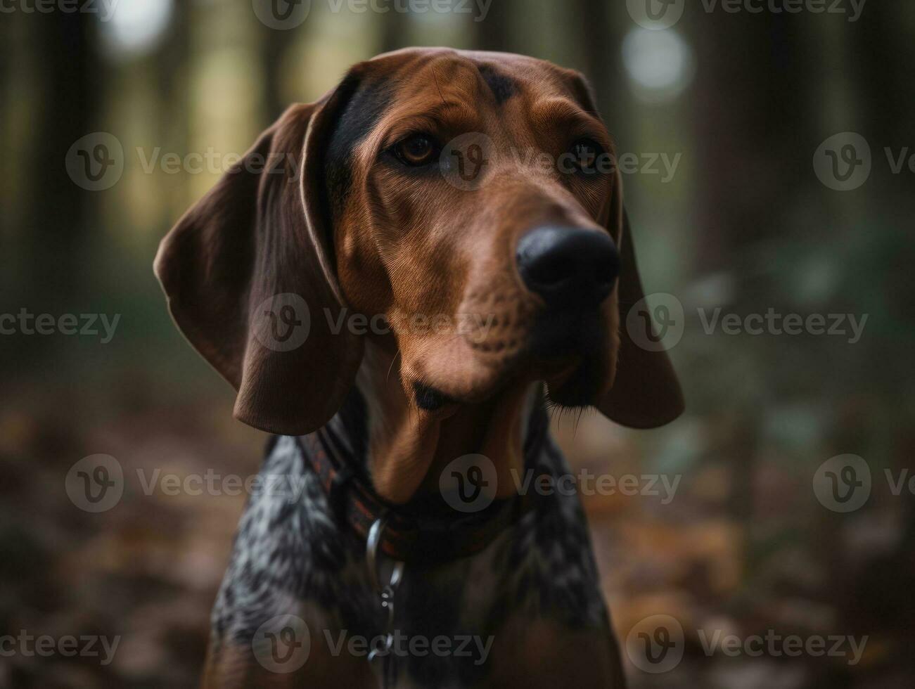 American English Coonhound dog created with Generative AI technology photo