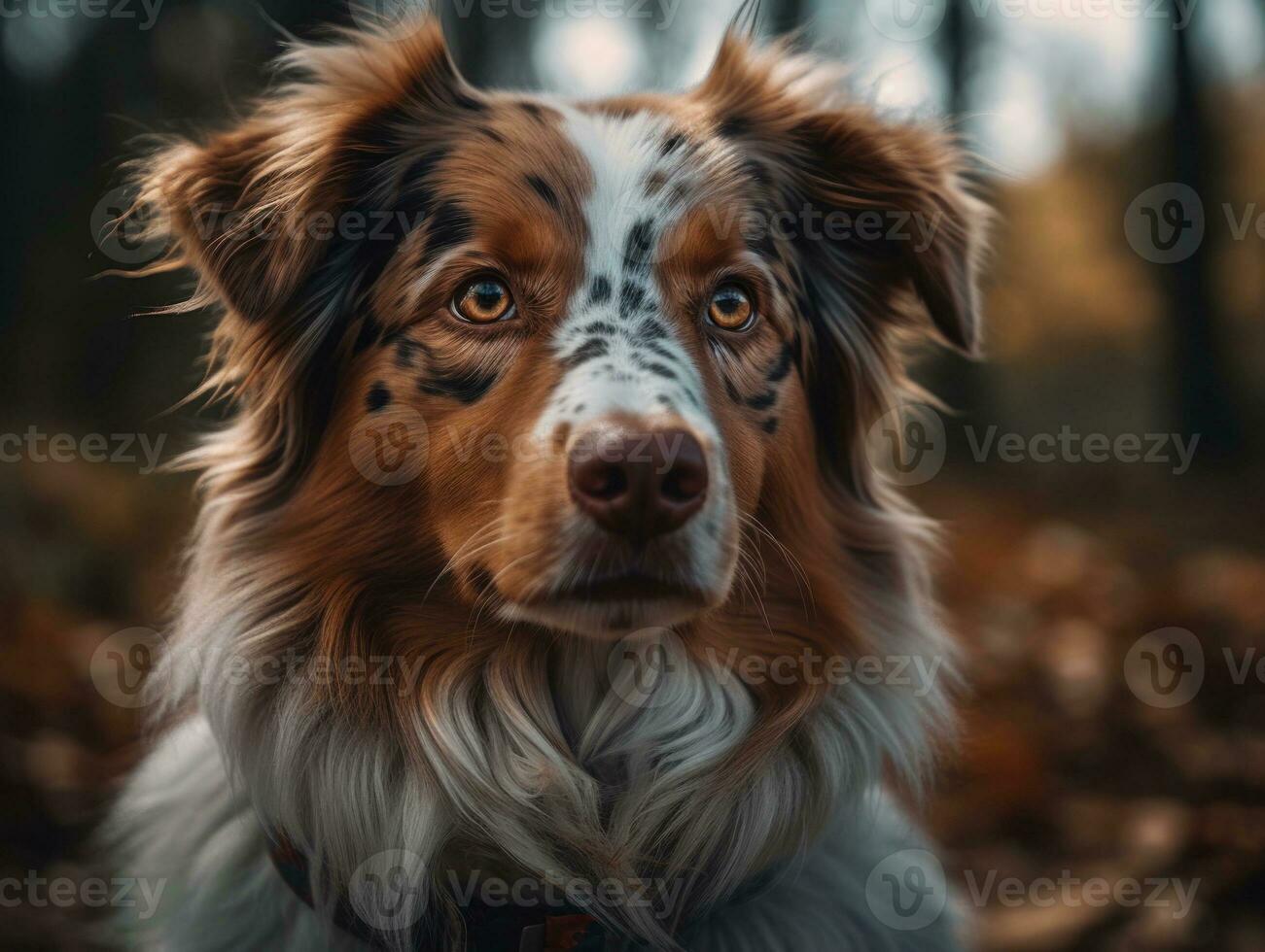 Australian Shepherd dog created with Generative AI technology photo