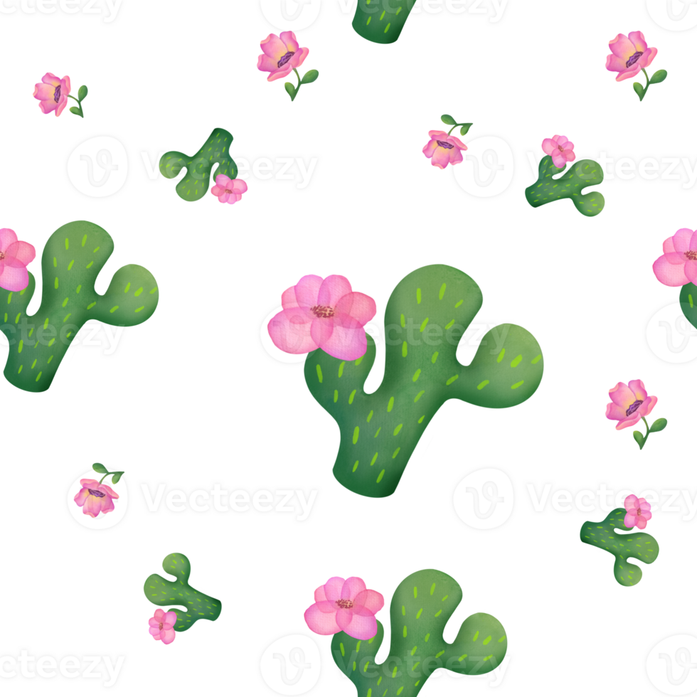 skära ut söt grön mexikansk kaktus sömlös mönster på transparent bakgrund. saftig ClipArt för scrapbooking, kort, grafik handla om natur, öknar, för förpackning papper, tyger, omslag gåvor png