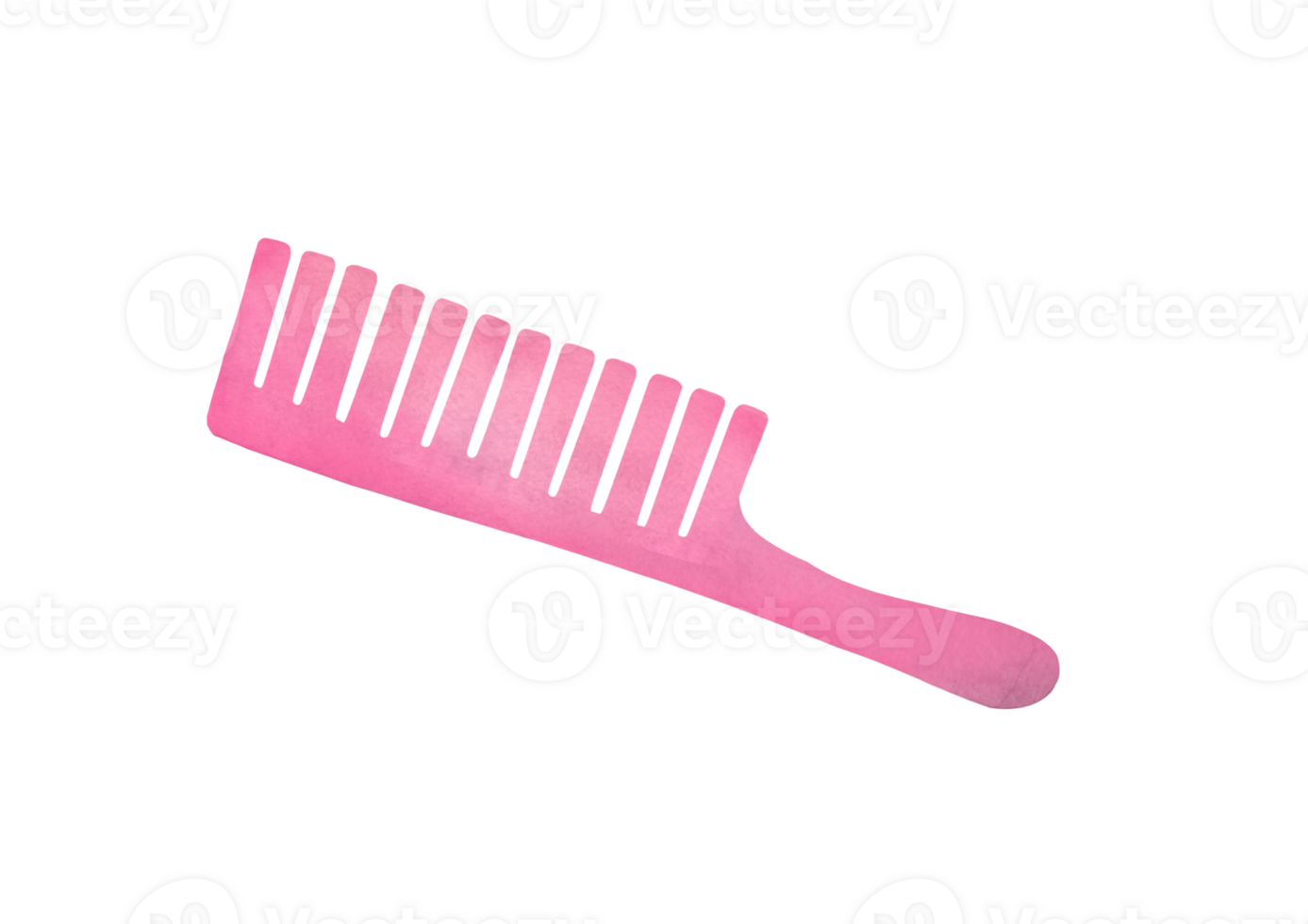 rosa hårkam för fastnar hår, hårborstning. eco vänlig frisering verktyg för personlig hygien. hand dragen vattenfärg Skära ut klämma konst frisörer verktyg på transparent bakgrund png