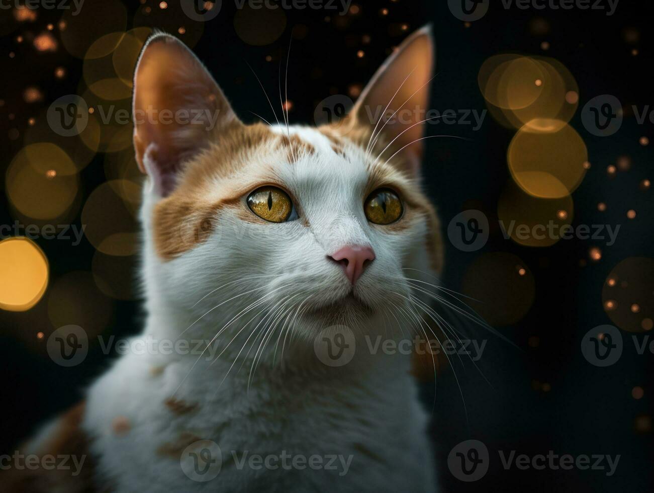Japanese cat portrait close up created with Generative AI technology photo