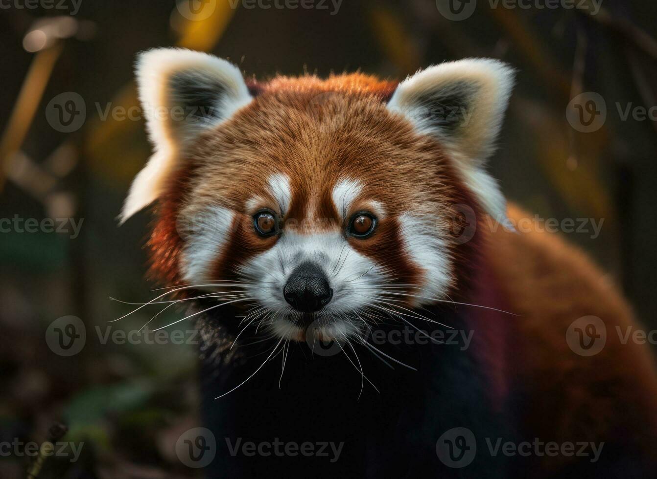 Red panda portrait created with Generative AI technology photo