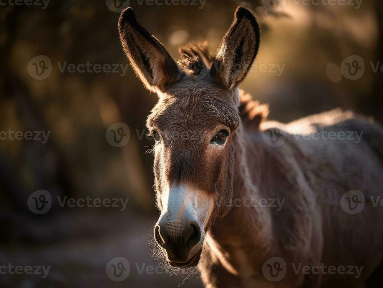 Mule portrait created with Generative AI technology photo