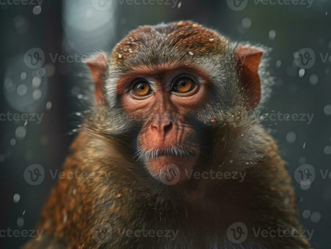 Monkey portrait created with Generative AI technology photo