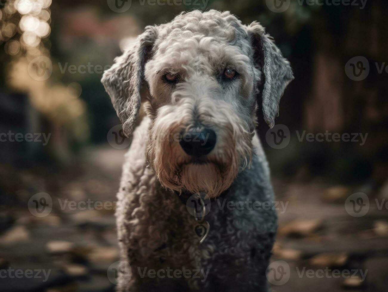 Bedlington Terrier dog created with Generative AI technology photo