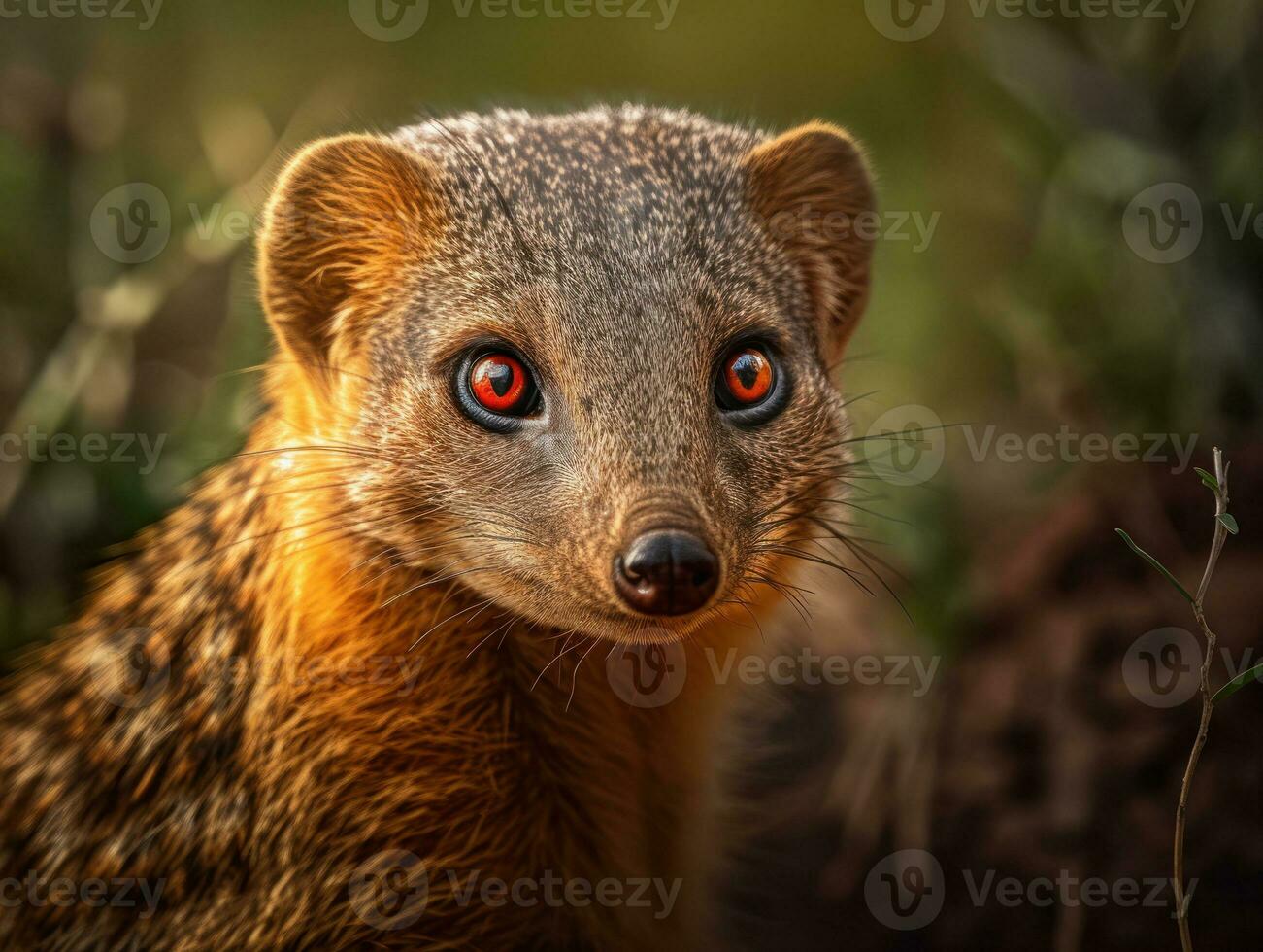 Mongoose portrait created with Generative AI technology photo