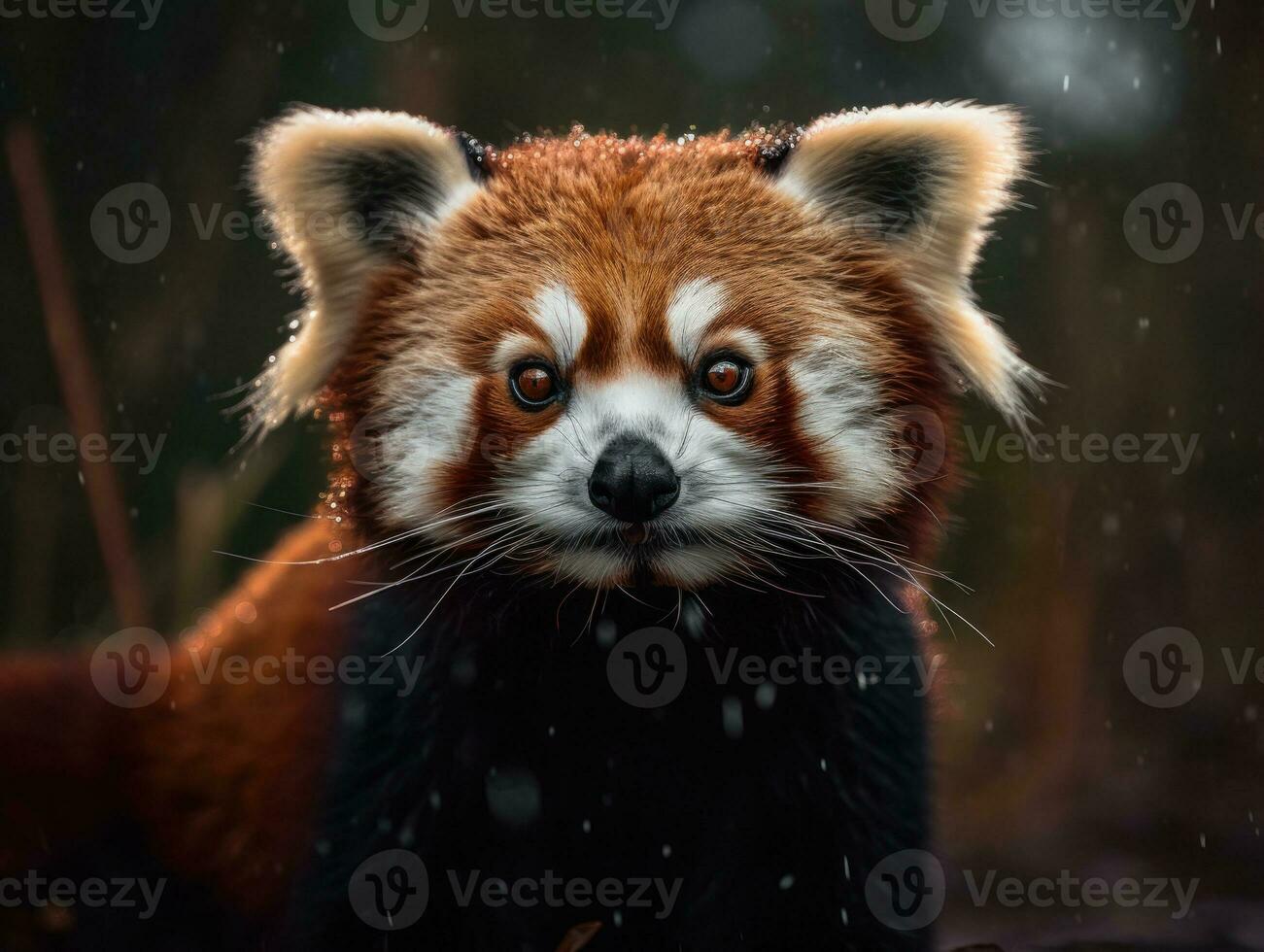 Red panda portrait created with Generative AI technology photo