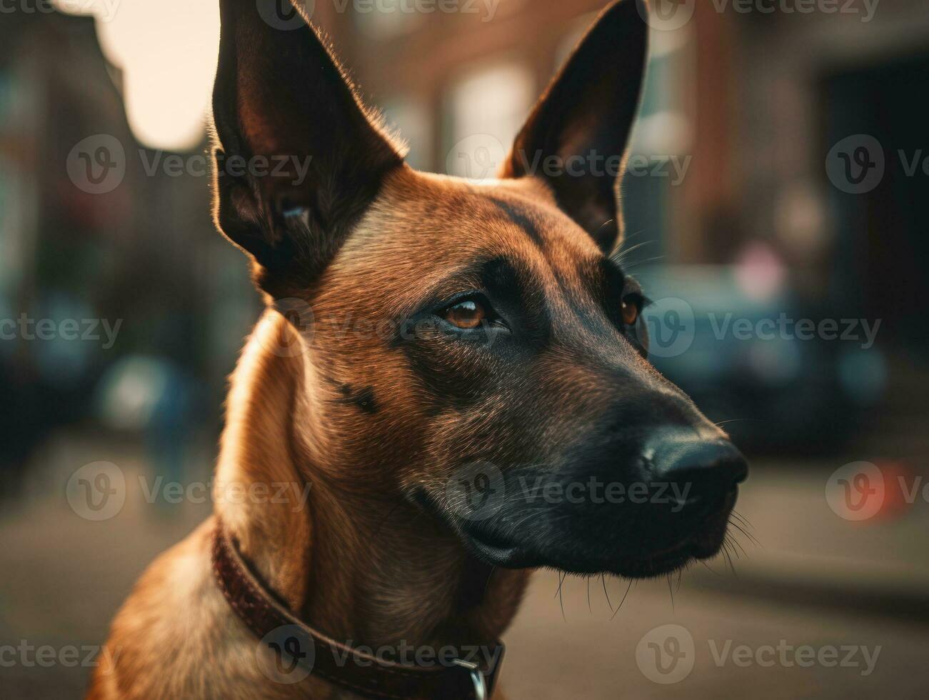 Belgian Malinois dog created with Generative AI technology photo
