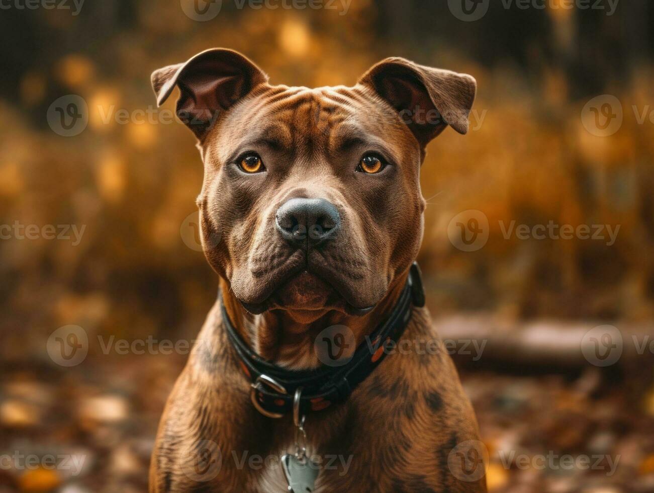 American Pit Bull Terrier dog created with Generative AI technology photo